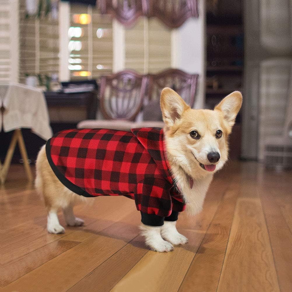 Plaid Dog Hoodie Sweatshirt Sweater