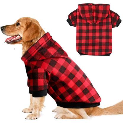 Plaid Dog Hoodie Sweatshirt Sweater