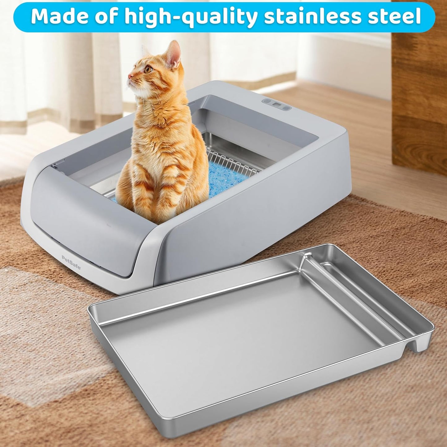 Stainless Steel Reusable Litter Tray Compatible Replacement