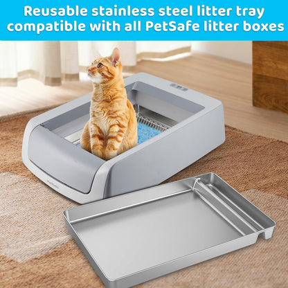 Stainless Steel Reusable Litter Tray Compatible Replacement